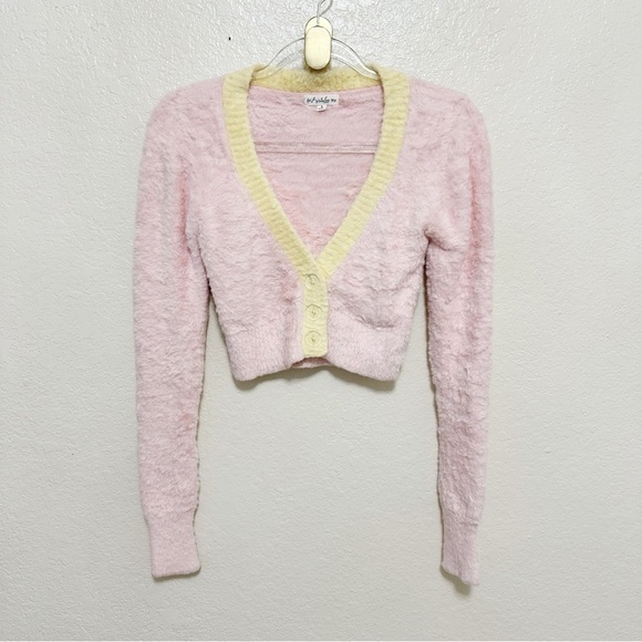 FOR LOVE & LEMONS pink Sheila Cropped Cardigan sweater - Picture 4 of 11